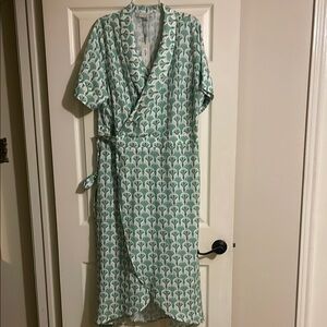 Never Fully Dressed Green and White Midi Dress